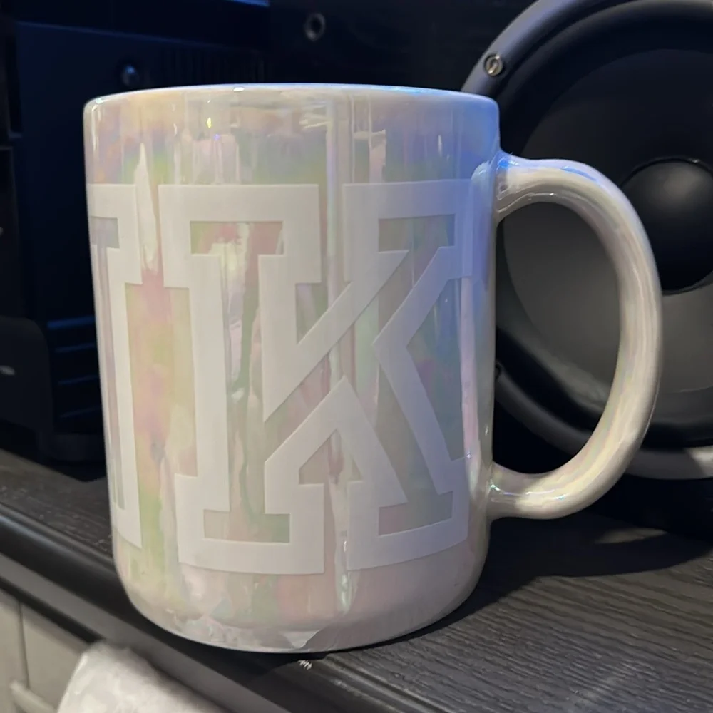 Victoria Secret PINK Oversized Huge Iridescent White Pearlized Mug